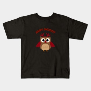 Happy Owlidays v3 Kids T-Shirt